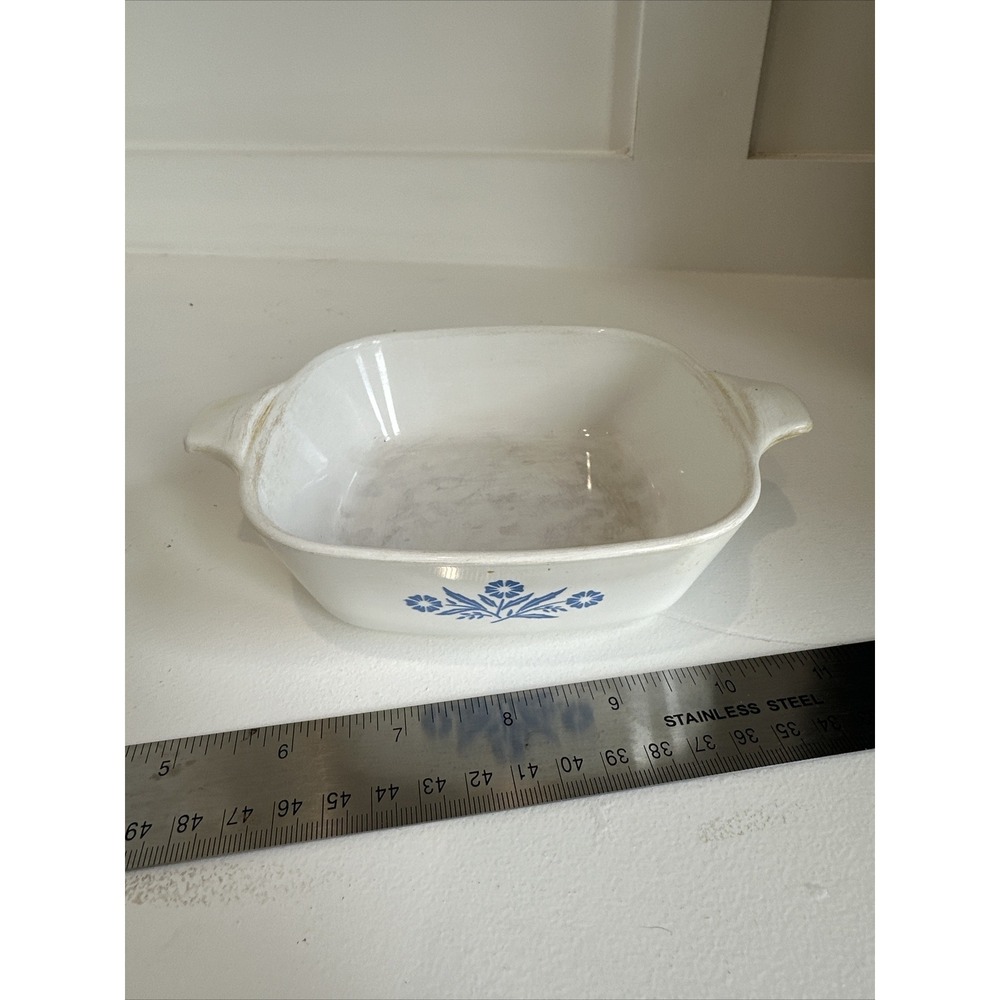 Vtg Corning Ware P-41 Mini Casserole‎ Dish Petite Pan Blue Cornflower USA